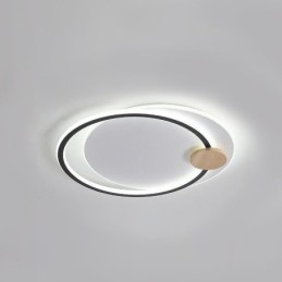 Plafoniera moderna a 2 anelli in acrilico a montaggio a filo 36 W 50 x 7 cm