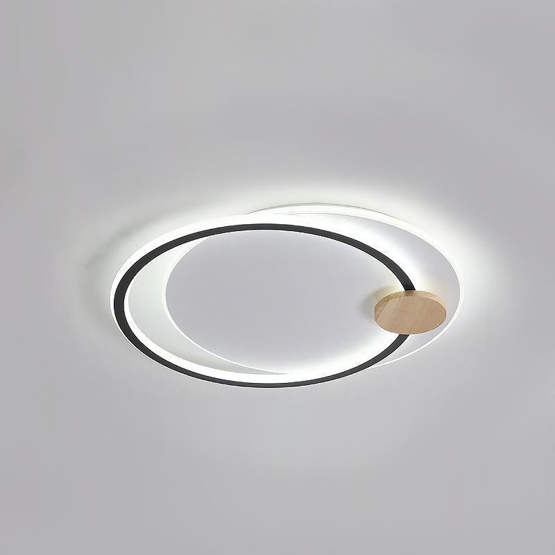 Plafoniera moderna a 2 anelli in acrilico a montaggio a filo 36 W 50 x 7 cm
