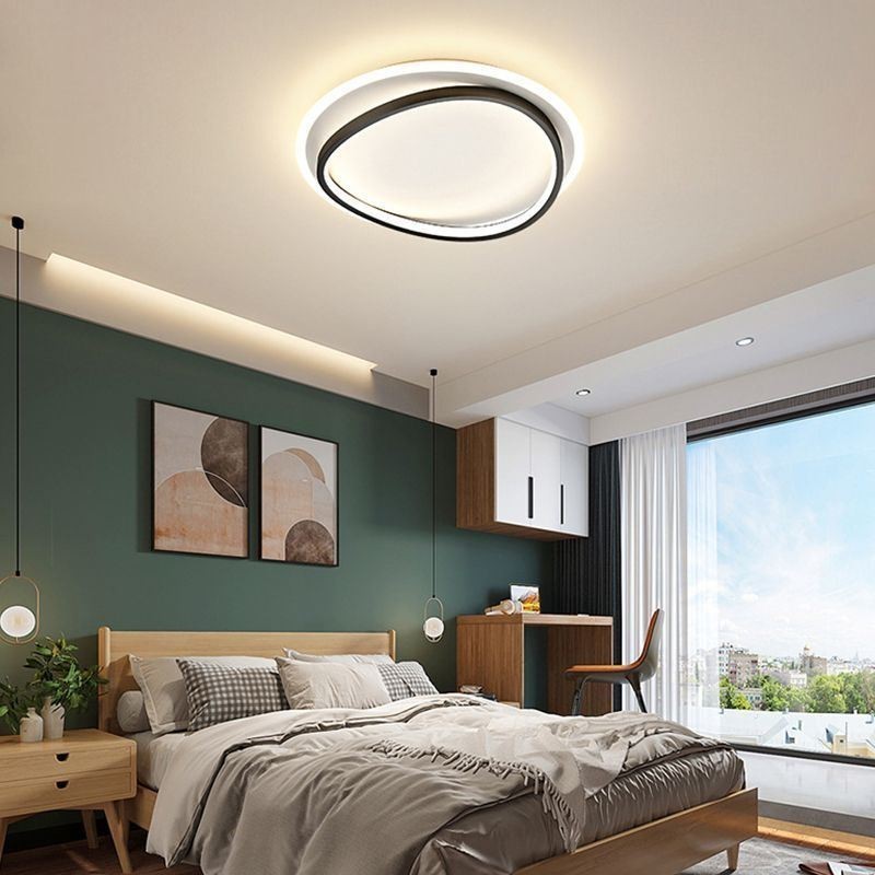 Plafoniera LED a filo nordica 2 luci 36 W 50 x 6 cm