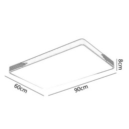 Plafoniera LED rettangolare moderna da incasso 90 x 60 x 8 cm 100 W