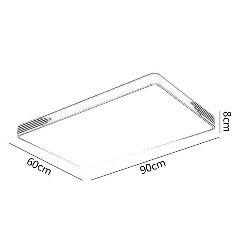 Plafoniera LED rettangolare moderna da incasso 90 x 60 x 8 cm 100 W