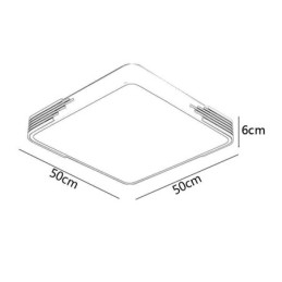 Plafoniera LED a filo quadrata 50 x 6 cm 36 W