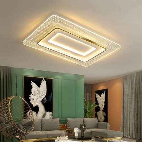Plafoniera da soffitto rettangolare a filo in acrilico ultrasottile