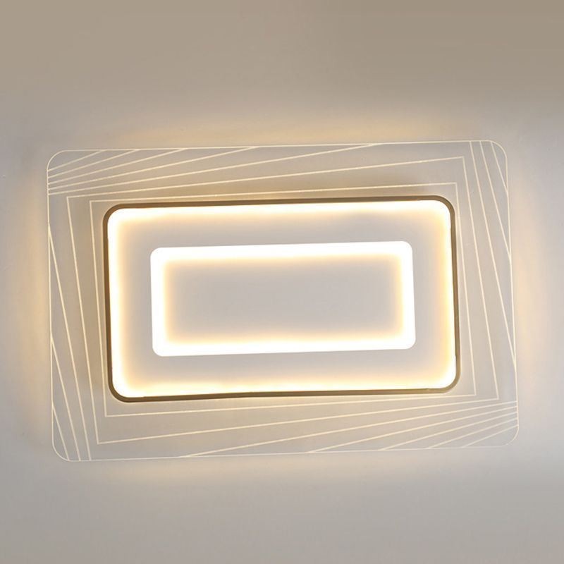 Plafoniera da soffitto rettangolare a filo in acrilico ultrasottile