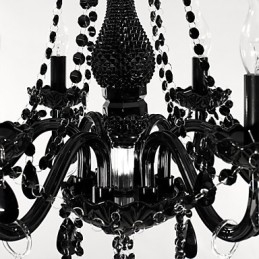 Lampadario moderno nero in cristallo 6 luci