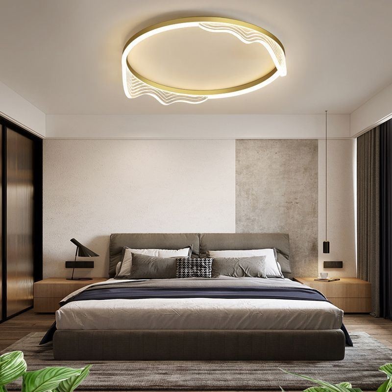 Plafoniera LED circolare a filo con bordo ondulato