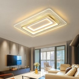 Plafoniera LED ultrasottile rettangolare in acrilico da montaggio a filo 90×60×8 cm