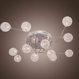 Lampada da soffitto a filo G4 12 luci in ferro con paralumi in alluminio