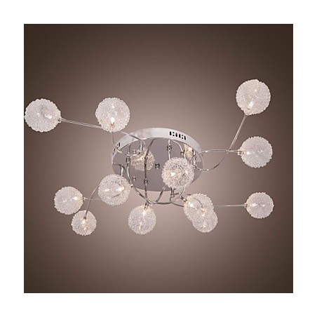 Lampada da soffitto a filo G4 12 luci in ferro con paralumi in alluminio