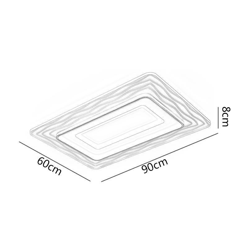 Plafoniera LED ultrasottile rettangolare in acrilico da montaggio a filo 90×60×8 cm