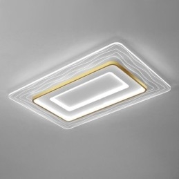 Plafoniera LED ultrasottile rettangolare in acrilico da montaggio a filo 90×60×8 cm