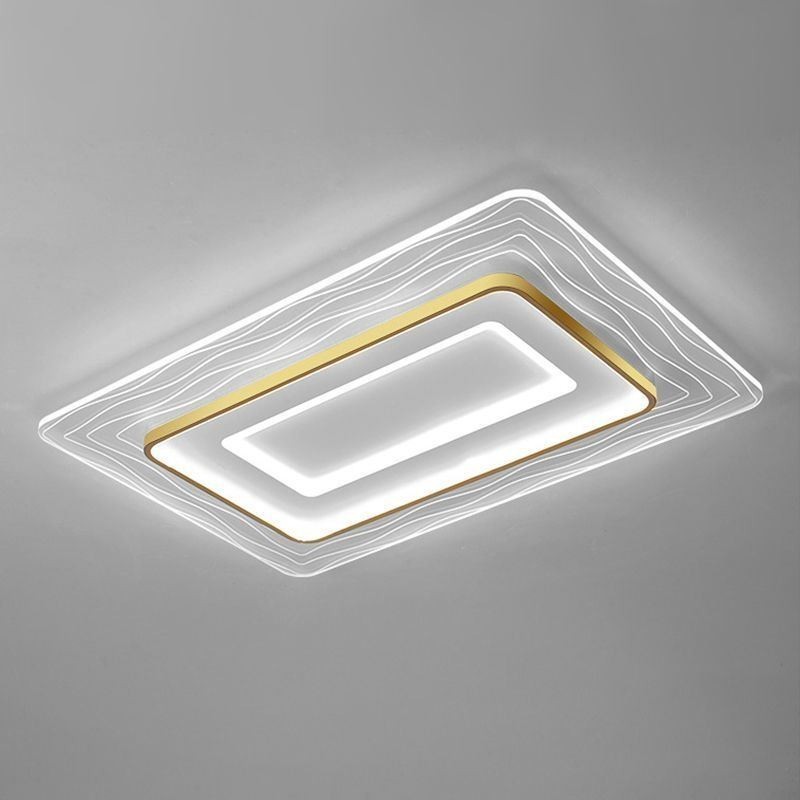 Plafoniera LED ultrasottile rettangolare in acrilico da montaggio a filo 90×60×8 cm