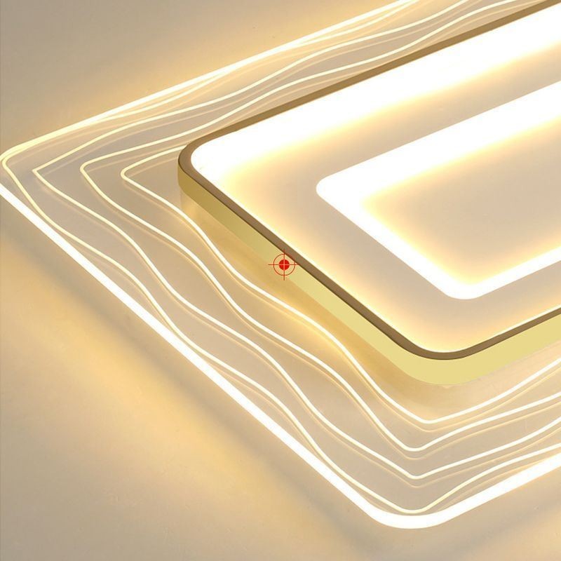 Plafoniera LED ultrasottile rettangolare in acrilico da montaggio a filo 90×60×8 cm
