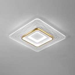 Plafoniera a filo ultrasottile in acrilico minimalista 55 x 55 x 6 cm 36 W 2 luci