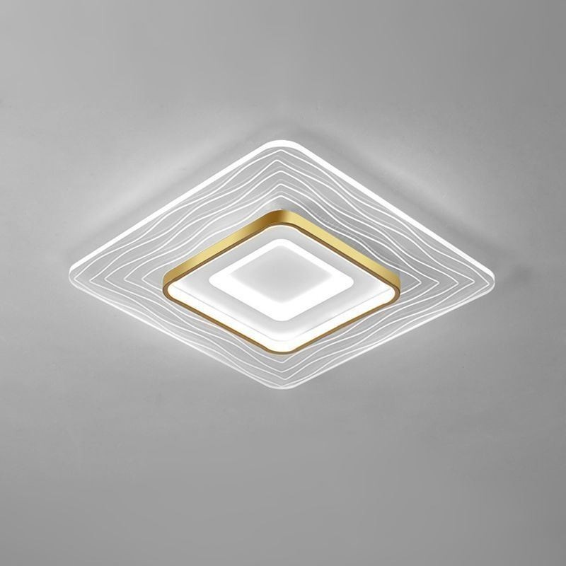 Plafoniera a filo ultrasottile in acrilico minimalista 55 x 55 x 6 cm 36 W 2 luci
