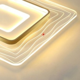 Plafoniera a filo ultrasottile in acrilico minimalista 55 x 55 x 6 cm 36 W 2 luci