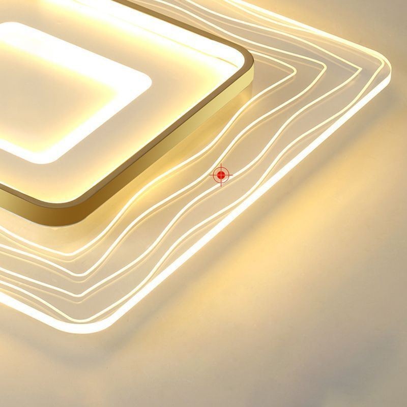 Plafoniera a filo ultrasottile in acrilico minimalista 55 x 55 x 6 cm 36 W 2 luci