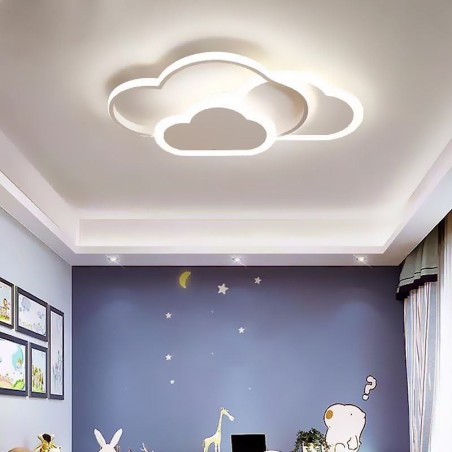 Plafoniera a filo LED a forma di nuvola in acrilico, 3 luci, 36 W, 52 x 31 cm