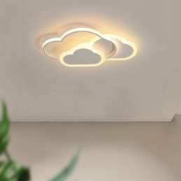 Plafoniera a filo LED a forma di nuvola in acrilico, 3 luci, 36 W, 52 x 31 cm