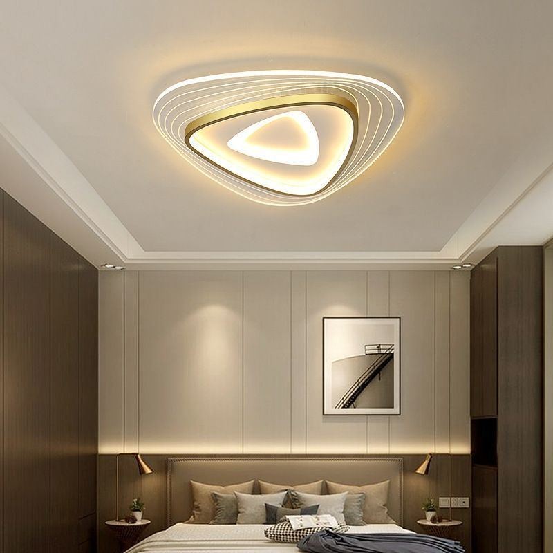 Plafoniera triangolare a filo LED moderna 36 W 2 luci 55 x 55 x 6 cm