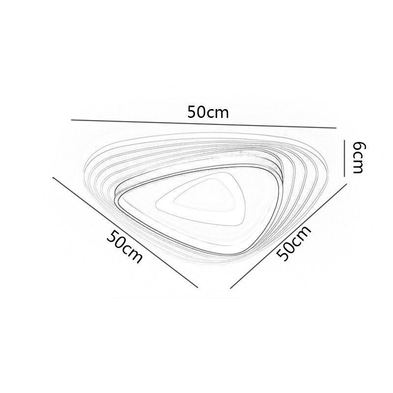 Plafoniera triangolare a filo LED moderna 36 W 2 luci 55 x 55 x 6 cm