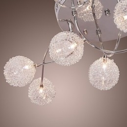 Lampada da soffitto a filo G4 12 luci in ferro con paralumi in alluminio