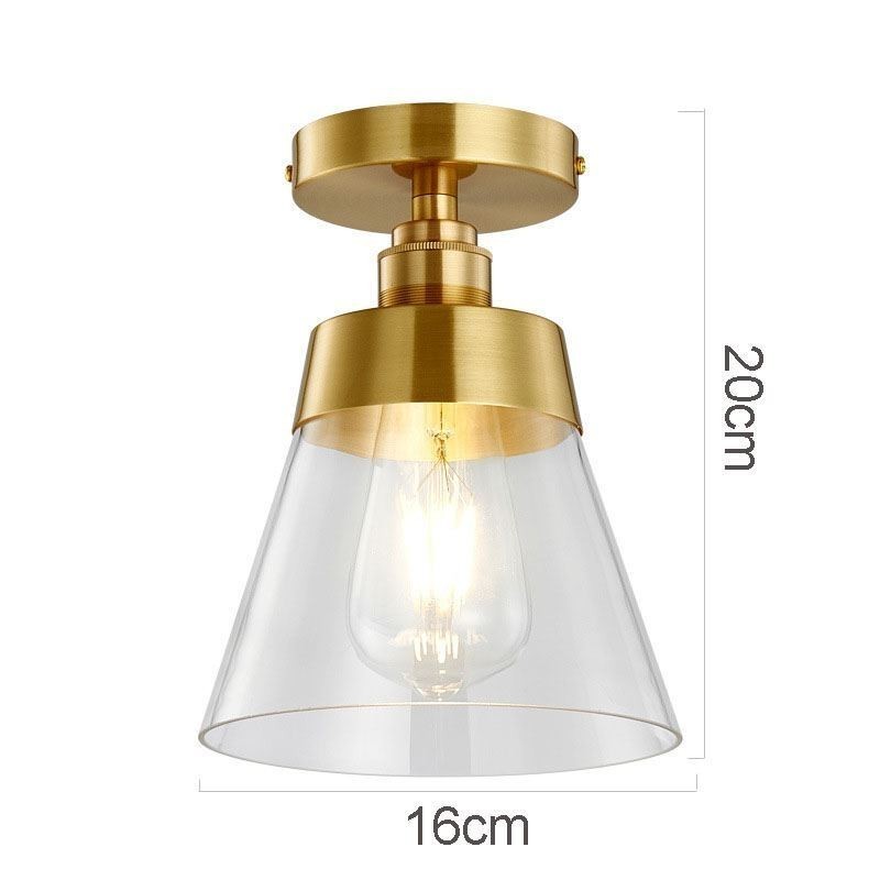 Plafoniera a filo in vetro e ottone 1 luce