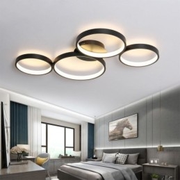 Plafoniera LED da soffitto 7200 lm 4 anelli 90 W dimmerabile 3000-6000 K