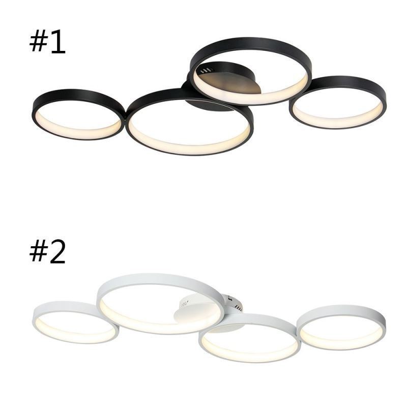 Plafoniera LED da soffitto 7200 lm 4 anelli 90 W dimmerabile 3000-6000 K