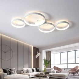 Plafoniera LED da soffitto 7200 lm 4 anelli 90 W dimmerabile 3000-6000 K