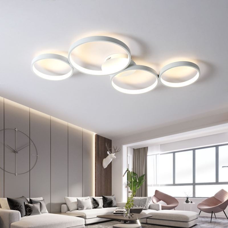 Plafoniera LED da soffitto 7200 lm 4 anelli 90 W dimmerabile 3000-6000 K