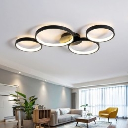 Plafoniera LED da soffitto 7200 lm 4 anelli 90 W dimmerabile 3000-6000 K