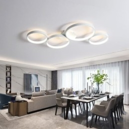 Plafoniera LED da soffitto 7200 lm 4 anelli 90 W dimmerabile 3000-6000 K