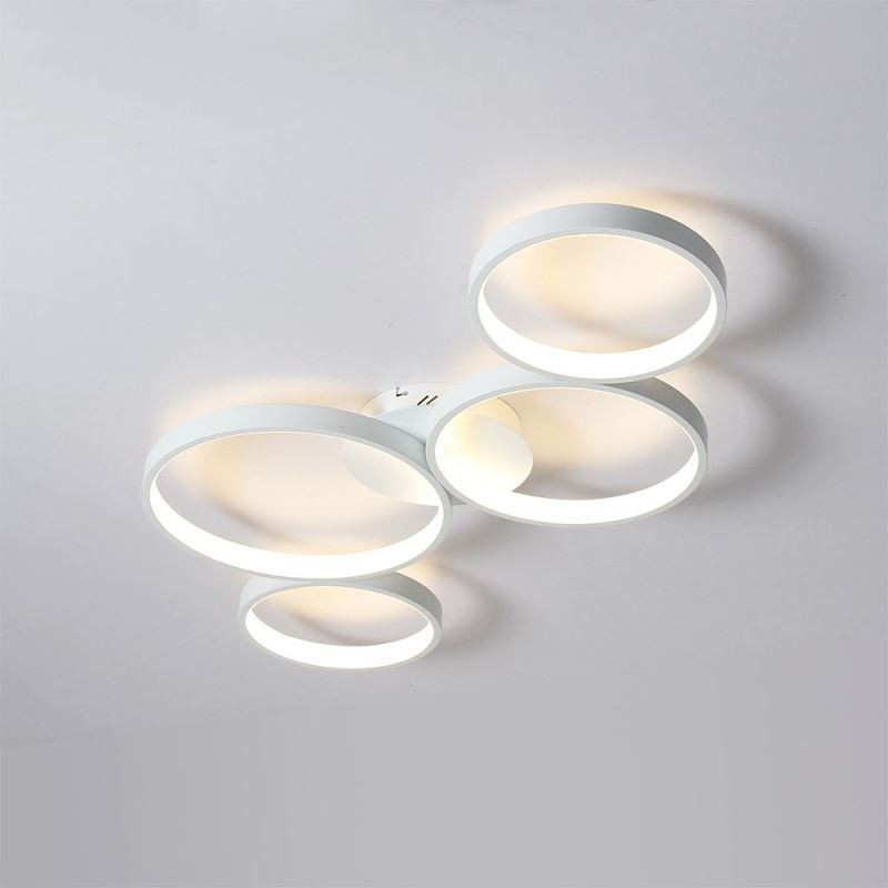 Plafoniera LED da soffitto 7200 lm 4 anelli 90 W dimmerabile 3000-6000 K