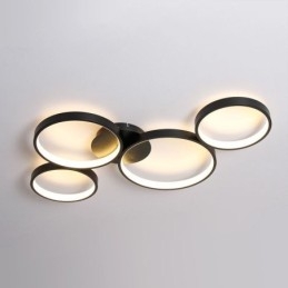 Plafoniera LED da soffitto 7200 lm 4 anelli 90 W dimmerabile 3000-6000 K