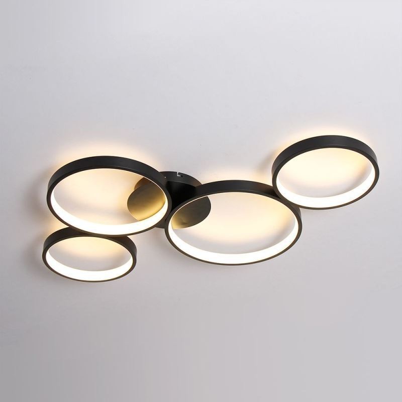 Plafoniera LED da soffitto 7200 lm 4 anelli 90 W dimmerabile 3000-6000 K