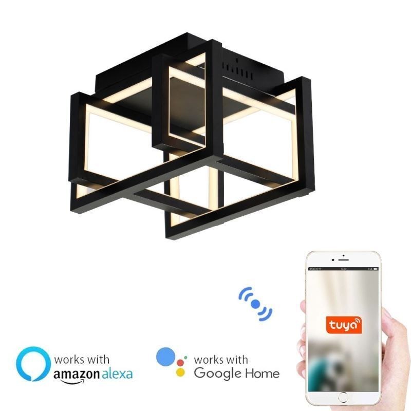 Plafoniera smart WiFi a filo LED 4 luci 40 W 3200 lm 30 x 30 x 18 cm