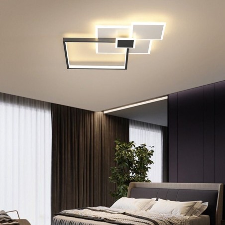 Plafoniera quadrata LED da soffitto a filo 4/6 luci 52W/132W 50x50x7 cm/105x100x7 cm