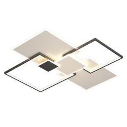 Plafoniera quadrata LED da soffitto a filo 4/6 luci 52W/132W 50x50x7 cm/105x100x7 cm