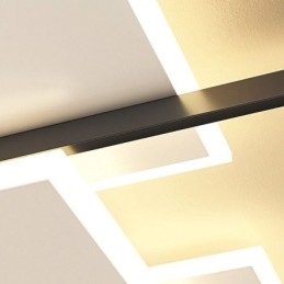 Plafoniera quadrata LED da soffitto a filo 4/6 luci 52W/132W 50x50x7 cm/105x100x7 cm