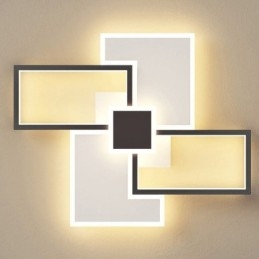 Plafoniera LED quadrata da soffitto a filo, moderna, 5 luci, ferro e acrilico