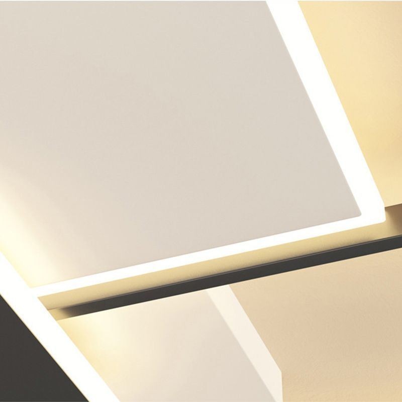 Plafoniera LED quadrata da soffitto a filo, moderna, 5 luci, ferro e acrilico