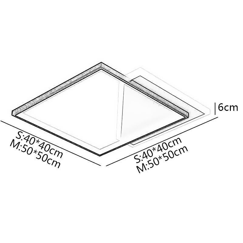 Plafoniera LED moderna a filo 2 luci 40/45 W 40x40x6 cm o 50x50x6 cm