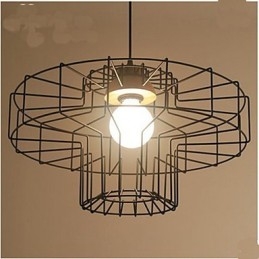 Lampadario in ferro retrò a testa singola a rete