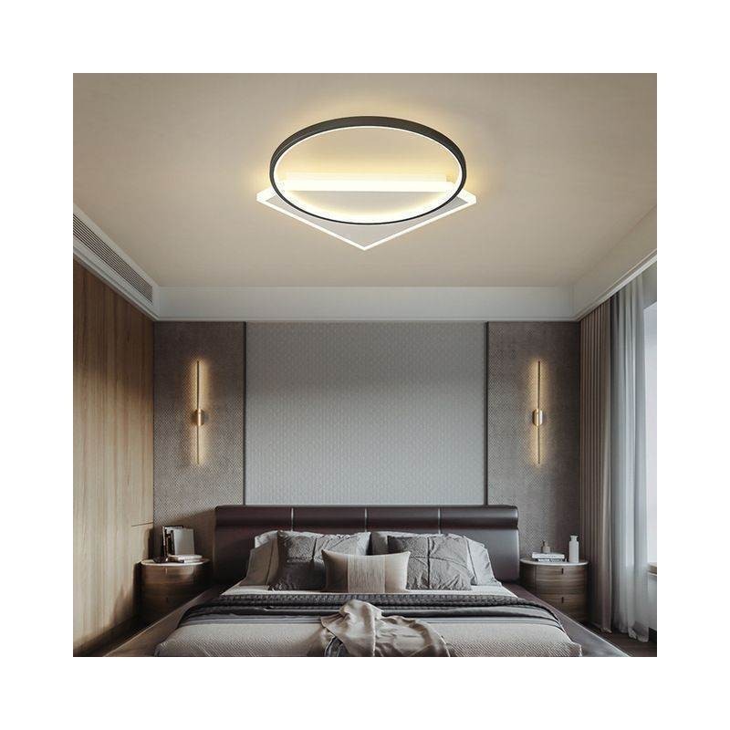 Plafoniera LED moderna a filo 2 luci 40×40×6 cm