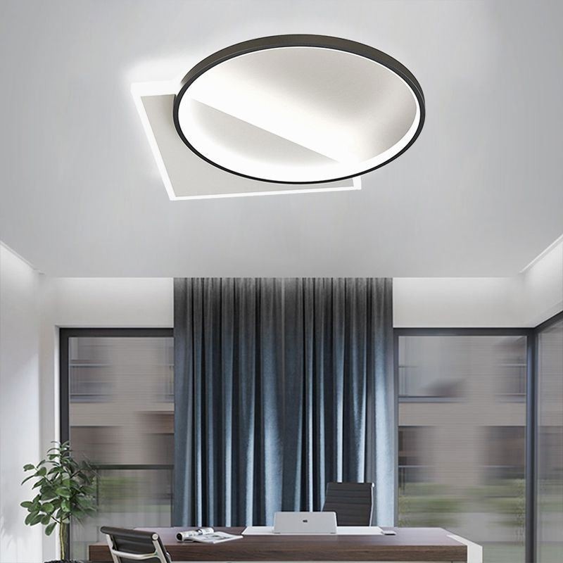Plafoniera LED moderna a filo 2 luci 40×40×6 cm