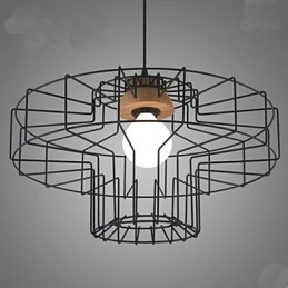 Lampadario in ferro retrò a testa singola a rete