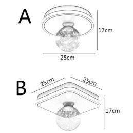 Lampada da soffitto a filo LED moderna 2 luci 25×25×17 cm