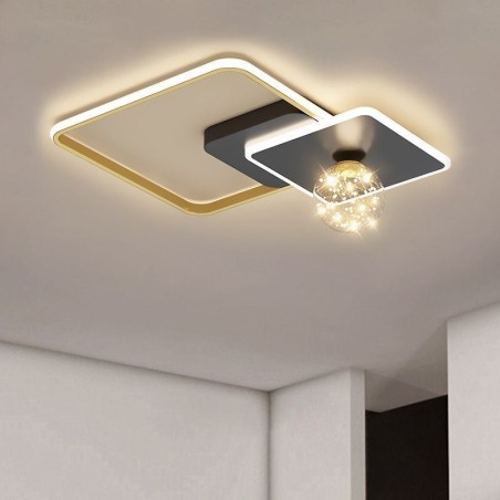 Plafoniera a filo LED moderna semplice 3 luci 38W/48W bianco neutro