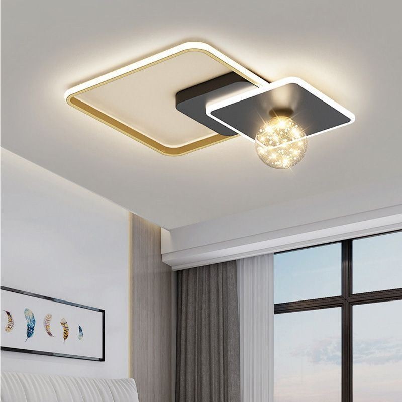 Plafoniera a filo LED moderna semplice 3 luci 38W/48W bianco neutro